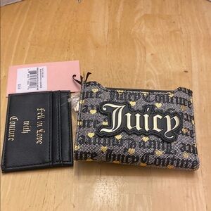 Juicy Couture Black and Gold Small Wallet with Cardholder